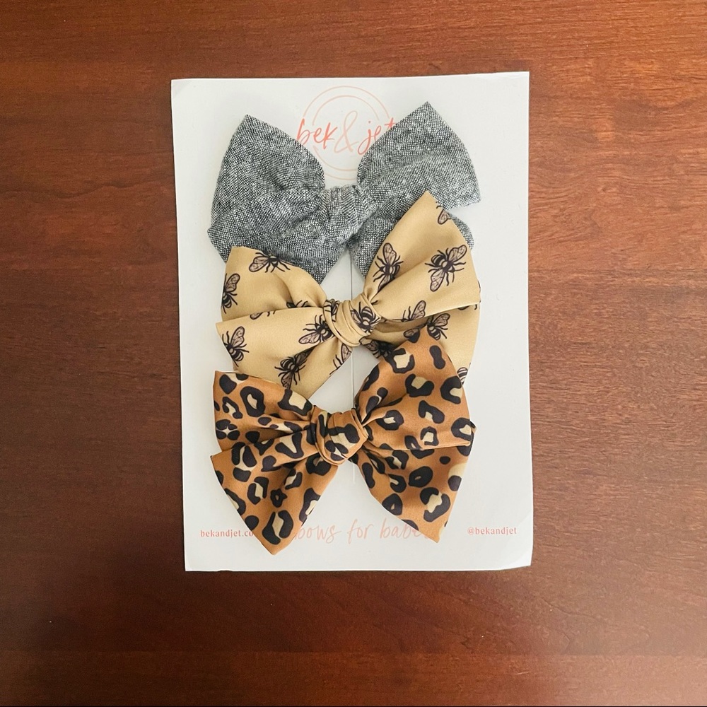 Bek & Jet Set of 3 Hair Bows